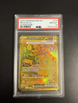 Pokemon Pikachu Ex Prismatic Evolutions Gold PSA 10 179/131 - Image 1