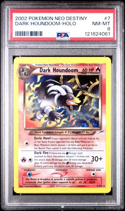 2002 POKEMON NEO DESTINY #7 DARK HOUNDOOM-HOLO PSA 8 - Image 1