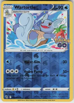 Wartortle 016/078 Uncommon Pokemon GO Pokemon Reverse Holo Near Mint - Image 1