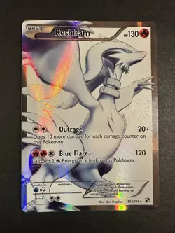 Pokemon Reshiram #113/114 Full Art Ultra Rare Holo, Black White - Image 4