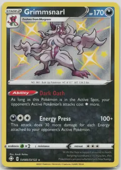 Pokemon Grimmsnarl Shiny Holo Rare Shining Fates: Shiny Vault SV085/SV122 LP - Image 1