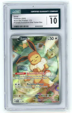Eevee (173) - CGC 10 - 2025 Prismatic Evolutions ETB Promo Pokemon - Image 1