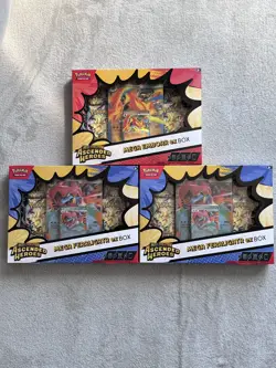 Pokemon TCG Ascended Heroes Mega Feraligatr Emboar EX Box x3 Bundle Sealed - Image 1