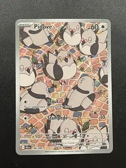 Pokemon Pidove 148/086 Illustration Rare Sv: Black Bolt Full Art NM/M+ - Image 1