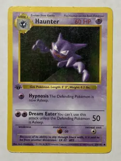 Haunter 1st Edition Base Set Shadowless, MP, Pokemon TCG - Image 1