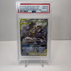 2019 Pokemon Lucario & Melmetal GX SM192 PSA 10 Gem Mint Black Star Promo - Image 1