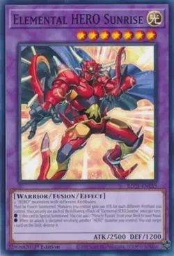 Yugioh! LP Elemental HERO Sunrise - BLC1-EN155 - Common - 1st Edition Lightly Pl - Image 1