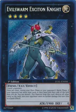 Yugioh! LP Evilswarm Exciton Knight - LVAL-EN056 - Secret Rare - Unlimited Editi - Image 1