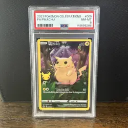 Pokemon Pikachu TCG 2021 Celebrations Card 005/025 Reverse Holo PSA 8 - Image 1
