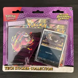 Pokemon Mega Evolution Ascended Heroes Tech Sticker Trading Cards 3-Pack Gastly - Image 1