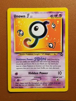 UNOWN J Card BLACK STAR PROMO Set #38 Wizard of the Coast League WOTC NM Pokemon - Image 1