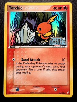 Torchic 66/100 EX Crystal Guardians Pokemon Card Reverse Holo Foil Rare LP - Image 1
