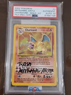 2002 MITSUHIRO ARITA SIGNED CHARIZARD POKEMON CARD W/PSA AUTOGRAPH - Image 1