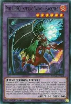 Yugioh! LP Evil HERO Inferno Wing - Backfire - SUDA-EN032 - Super Rare - 1st Edi - Image 1