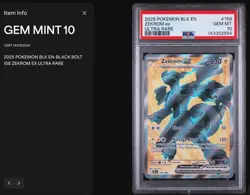 🔥2025 Pokemon BLK EN BLACK BOLT #158 Zekrom ex Ultra Rare Psa 10 - Image 5