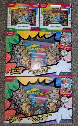 New 2 Ascended Heroes Premium Poster Collection Mega Gardevoir 2 First Partner - Image 1