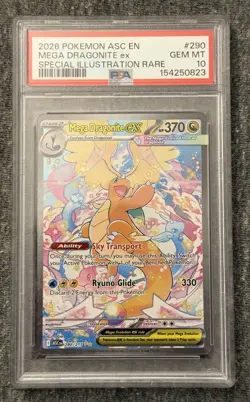 2026 POKEMON ASC EN-ASCENDED HEROES #290 MEGA DRAGONITE EX PSA 10 - Image 1