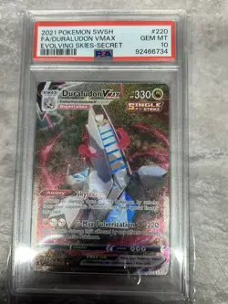 PSA 10 GEM MINT Duraludon VMAX 220/203 Secret Alt Art Evolving Skies Pokemon - Image 1