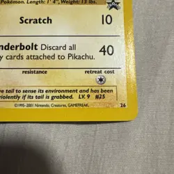 2001 POKEMON PROMO BLACK STAR POKEMON LEAGUE #26 PIKACHU NM - Image 3