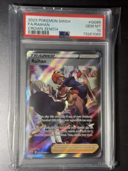 2023 POKEMON SWORD & SHIELD CROWN ZENITH #GG65 FULL ART/RAIHAN PSA 10 - Image 1