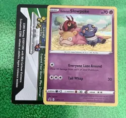 Pokemon card & code Galarian Slowpoke SWSH126 Black Star Promo Holo NM - Image 1