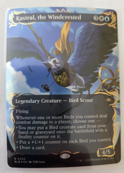 mtg, Kastral, the Windcrested (Borderless) (Raised Foil) Bloomburrow Foil NM - Image 1