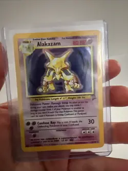 Pokemon TCG Alakazam Base Set 2 Holo Card 1/102 Lightly Played LP Condition - Image 1