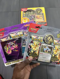 Pokemon Ascended Heroes Tech Sticker And Pokemon Day Bundle x3 Pieces - New - Image 1
