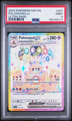 2024 POKEMON SSP EN-SURGING SPARKS ULTRA RARE #221 PALOSSAND EX Mint PSA 9 - Image 1