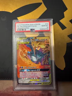 2019 Pokemon Sun & Moon Hidden Fates #44 Mltrs/Zpds/Artcn.Gx Hidden Fates PSA 10 - Image 3