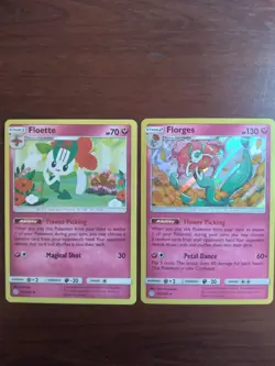 Florges + Floette - 152/236 - Holo Rare Pokemon SM12 Cosmic Eclipse M - Image 1