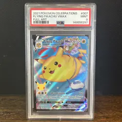 2021 Pokemon Celebrations Flying Pikachu VMAX Full Art Holo 007/025 PSA 9 - Image 1