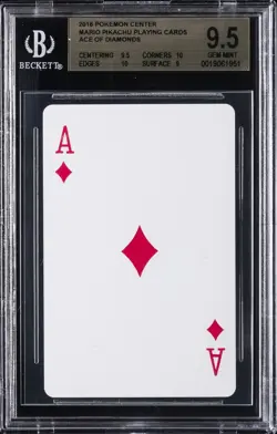 2016 MARIO PIKACHU PLAYING CARDS POKEMON CENTER ACE OF DIAMONDS BGS 9.5 - Image 1