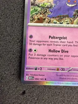 Pokemon TCG Gengar Rare Holo SV Scarlet & Violet 151 Card 094/165 NM Condition - Image 4