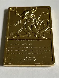 Pokemon Mewtwo 23k Gold-Plated Collectible Card 1999 Burger King Nintendo - Image 4