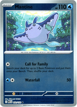 Mantine (Reverse Holo) 032/132 - Mega Evolution - Pokemon - NM/M English - Image 1