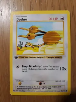 Pokemon Doduo 1st Edition Base Set Shadowless Vintage - Wotc - Image 1