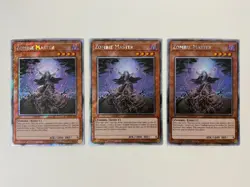 Yugioh Zombie Master x 3 - 1st Edition Platinum Secret Rare NM - Free Holo Card - Image 1