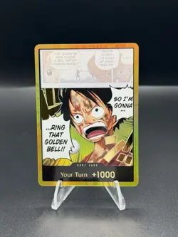 One Piece Gold DON!! OP15 Luffy Ring That Golden Bell Adventure On Kami's Island - Image 1
