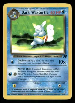Dark Wartortle 46/82 LP Uncommon Team Rocket 2000 Pokemon TCG - Image 1