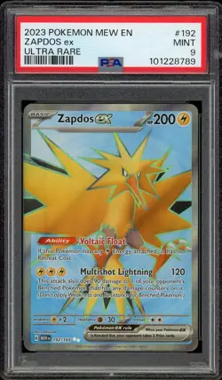 Pokemon 151 ENGLISH - ZAPDOS EX - ULTRA RARE FULL ART - 192/165 - PSA 9 - Image 1