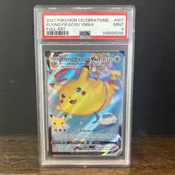 2021 Pokemon Celebrations Flying Pikachu VMAX Full Art Holo #007 PSA 9 - Image 1