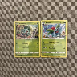 Bulbasaur Ivysaur Evolution Bundle Pokemon Go Cards Grass 001/078 & 002/078 - Image 1