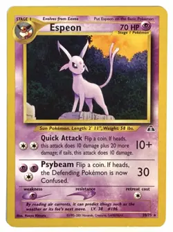 Espeon - 20/75 - Neo Discovery Rare WOTC Pokemon Card - MP - Image 1