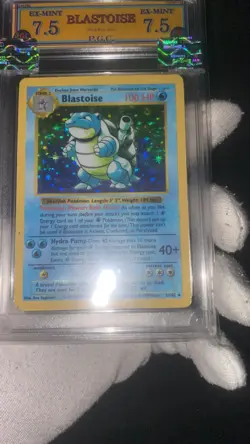 Blastoise 2/102 shadowless GRADED 7.5 PGC super rare 1999 pokemon card holo - Image 1