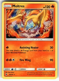 Moltres 38/214 SM - Lost Thunder NM Pokemon Card TCG - Image 1