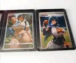 Lot Bundle Of 7 Custom Waifu Anime Pokemon Style Cards - Image 4