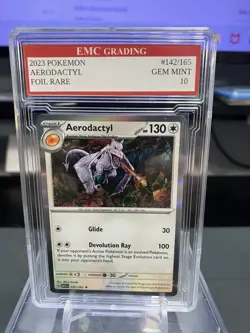 AERODACTYL 142/165 RARE FOIL Pokemon 2023 Card GRADED 10 MINT TCG CCG - Image 1
