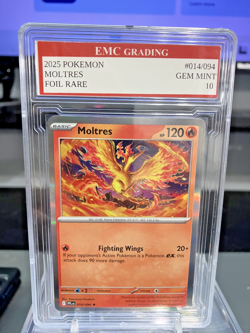MOLTRES #014/094 RARE FOIL Pokemon 2024 Card GRADED 10 MINT TCG CCG - Image 1