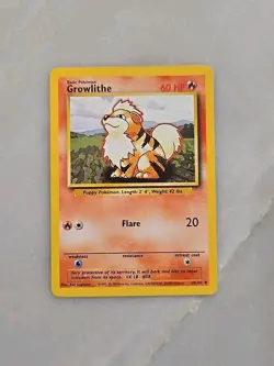 Growlithe Base Set Pokemon Card 1999 LP Rare Uncommon Card 28/102 - Image 1
